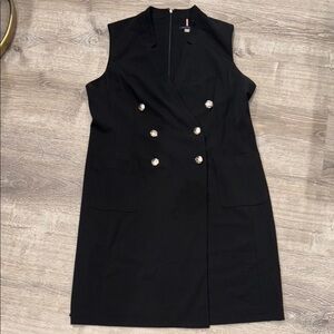 Tommy Hilfiger Black Sheath Mini Dress V-neck Sleeveless